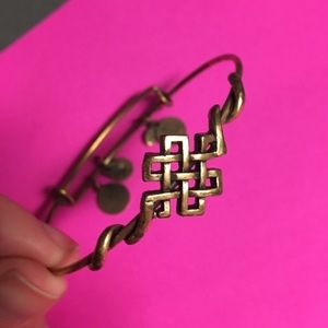 Set of 2 Gold Bracelets, Alex + Ani and Stella Dot